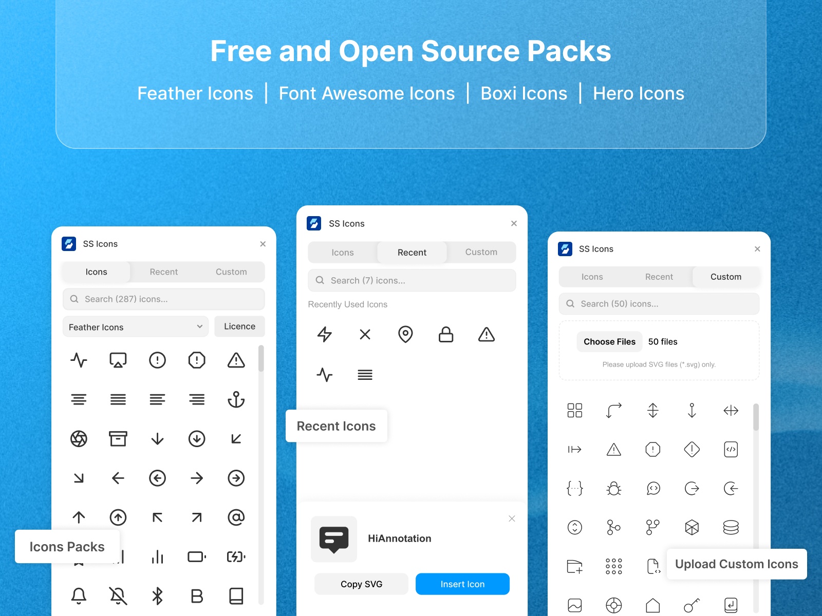 Screenshot 3 for SS Icons, a Framer Marketplace plugin by Framer Geeks.