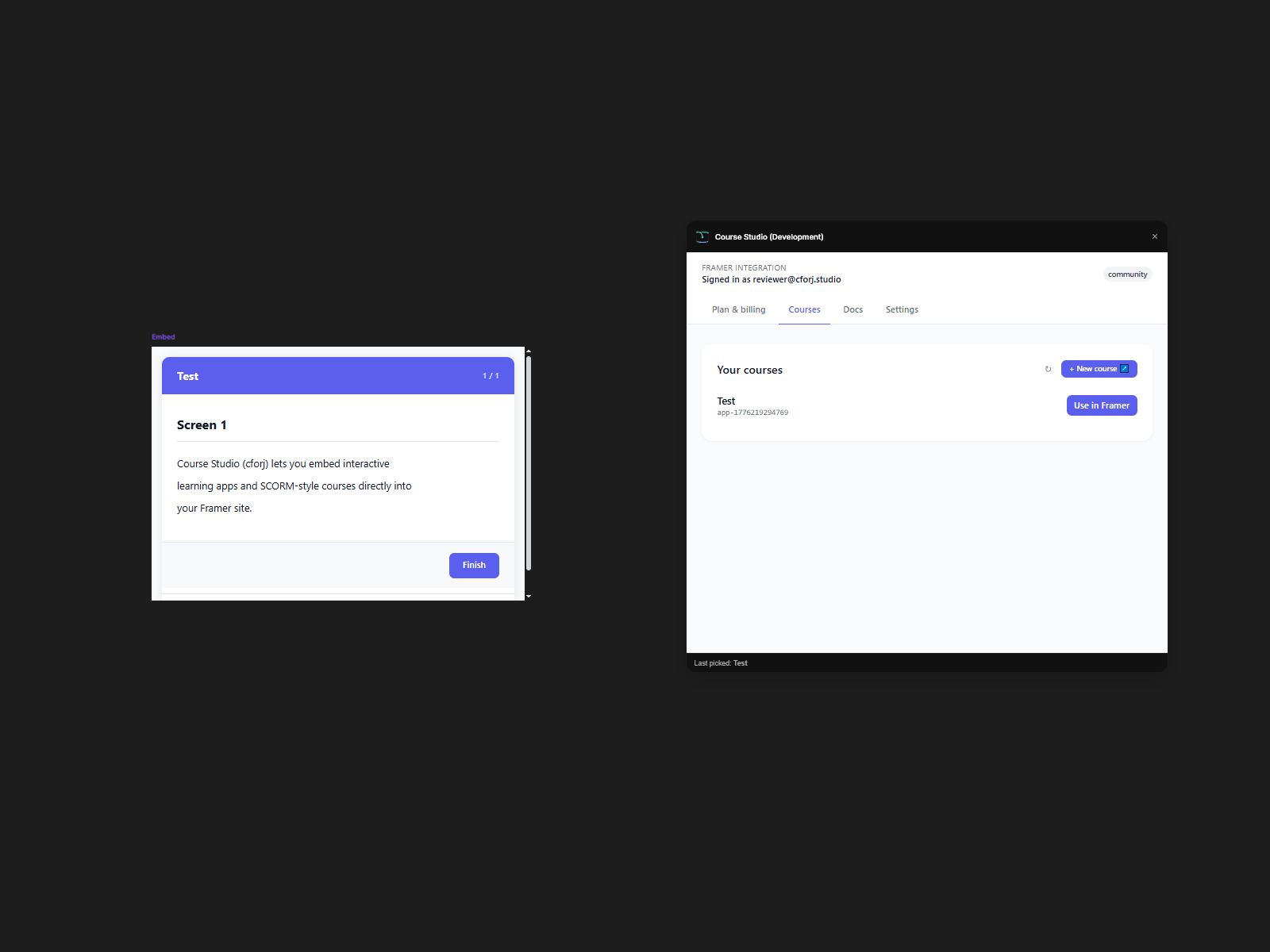 Screenshot 4 for Course Studio, a Framer Marketplace plugin by cforj studio.
