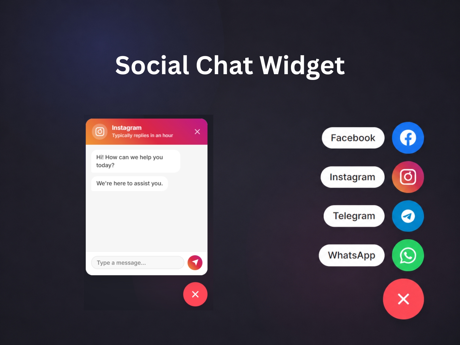 Thumbnail 2 for Multichat Floating Button, a Framer Marketplace template by Ridhwan Ahsan.