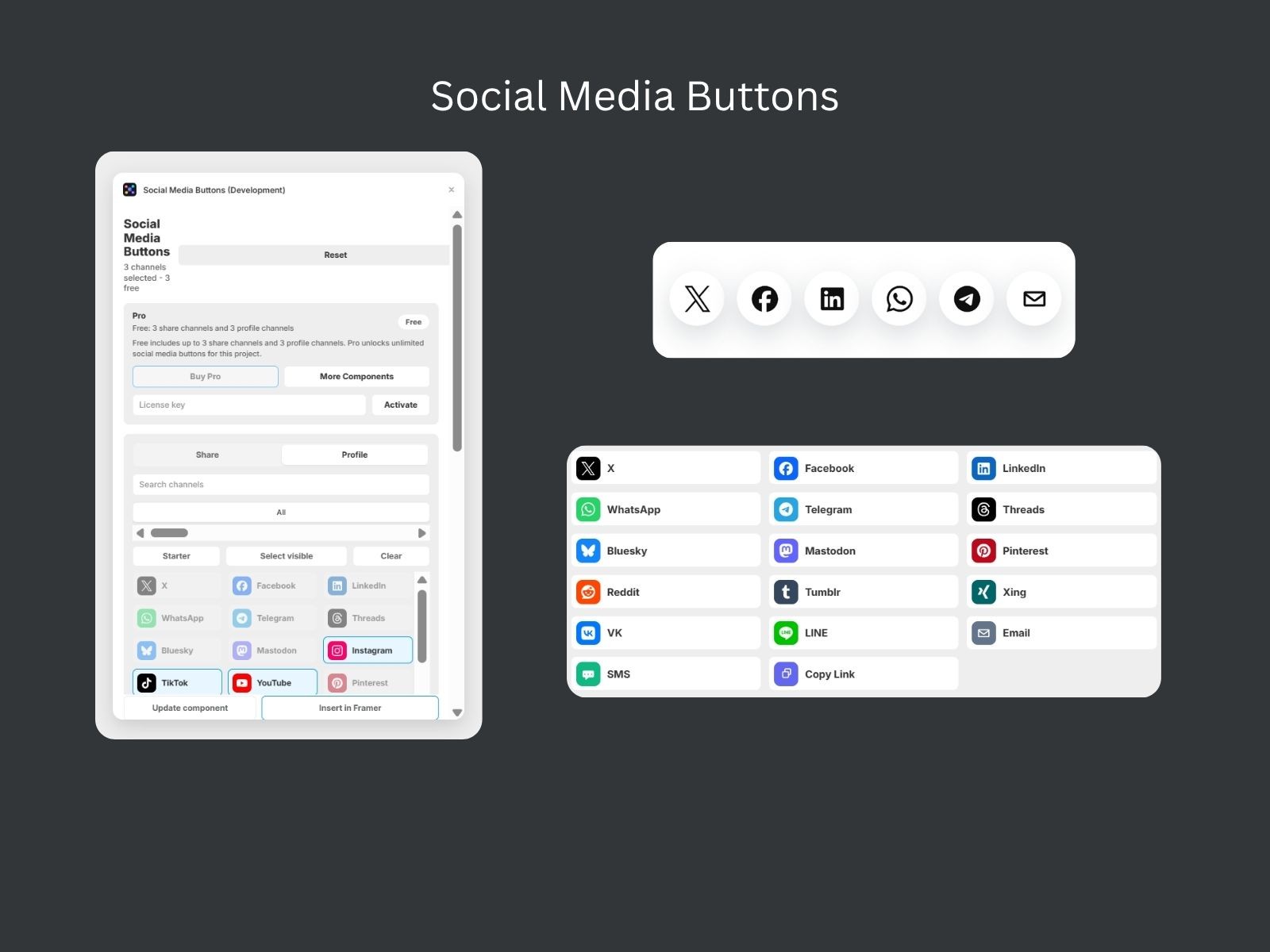 Thumbnail 2 for Social Media Buttons, a Framer Marketplace template by Noel Dario Andres.