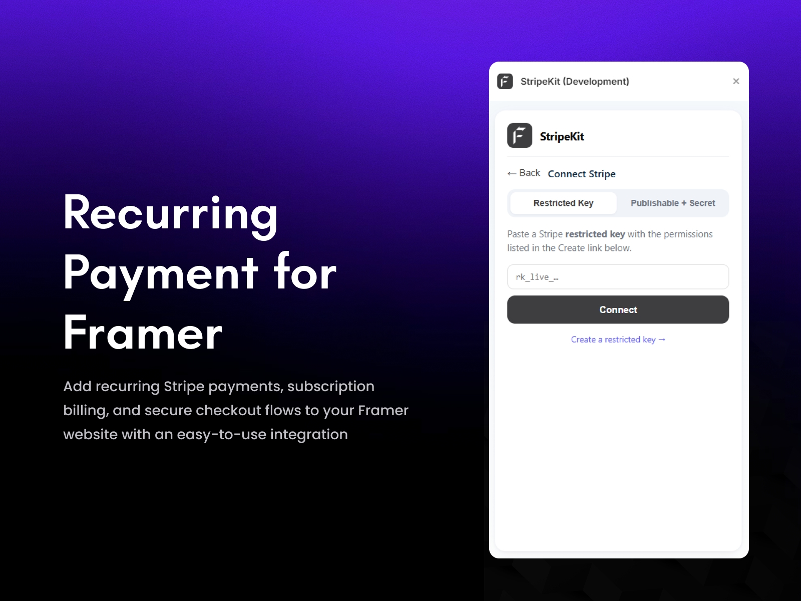 Thumbnail 2 for StripeKit, a Framer Marketplace plugin by FeCommerce.