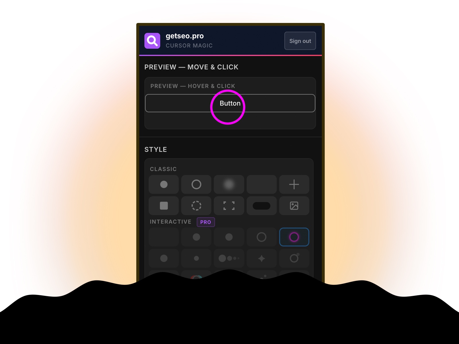Thumbnail 2 for Cursor Play by getseo.pro, a Framer Marketplace template by getseo.pro _.