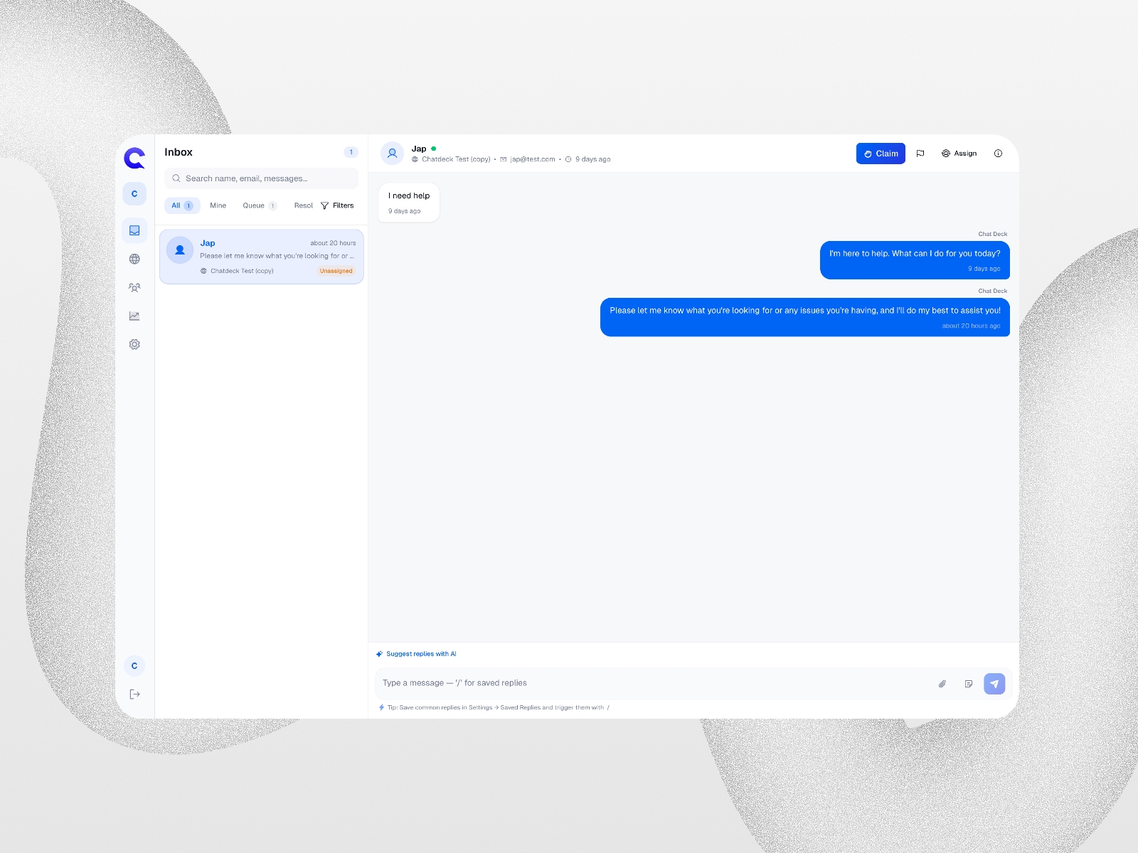 Thumbnail 2 for chatdeck, a Framer Marketplace template by Plaiter.