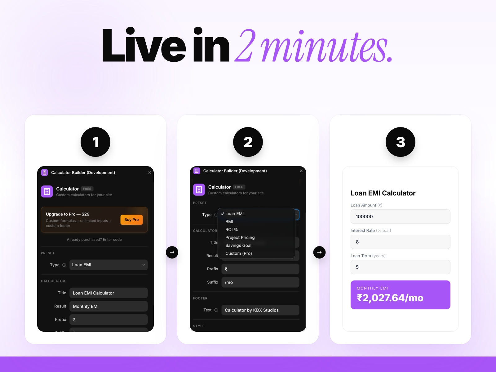 Thumbnail 2 for Calculator Builder, a Framer Marketplace template by Khushal Dewra (KDX Studios).