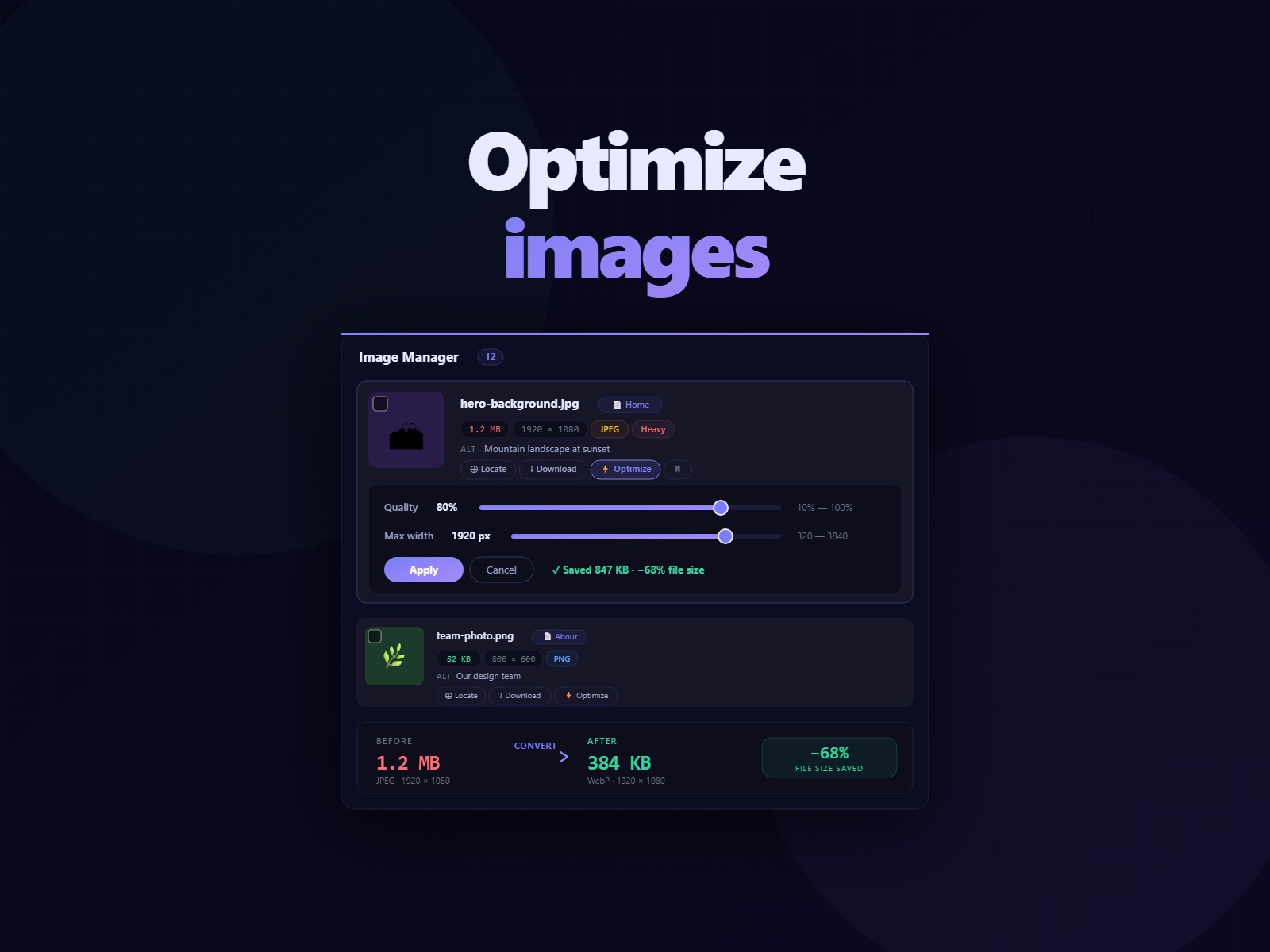 Thumbnail 2 for Image Manager, a Framer Marketplace template by La Compagnie du Web.