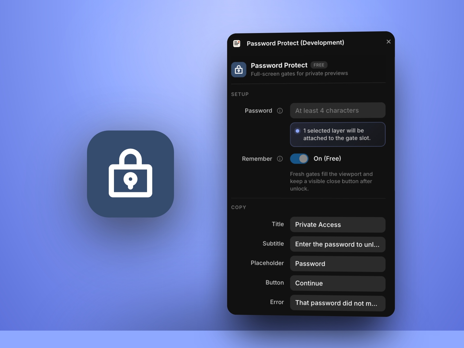 Thumbnail 1 for Password Gate, a Framer Marketplace template by Khushal Dewra (KDX Studios).