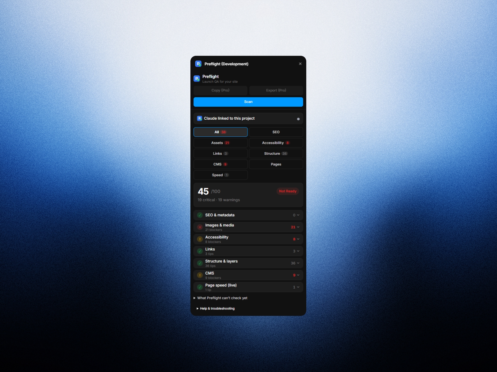 Thumbnail 2 for Preflight, a Framer Marketplace plugin by Zlatko Marjanović.
