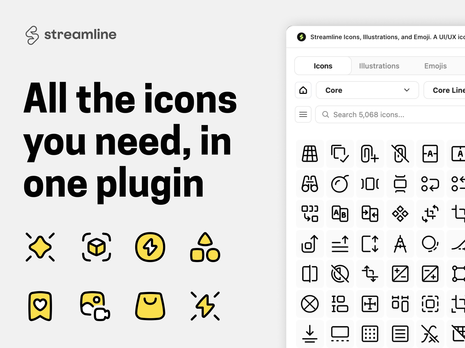 Thumbnail 1 for Streamline: Icons, Illustrations, Emoji, Elements, a Framer Marketplace template by Streamline Icons.
