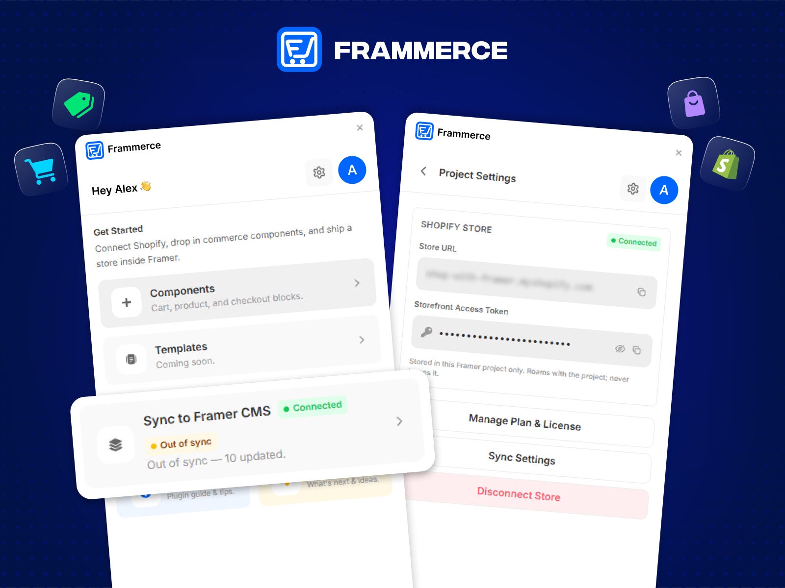 Thumbnail 1 for Frammerce, a Framer Marketplace plugin by Framer Geeks.
