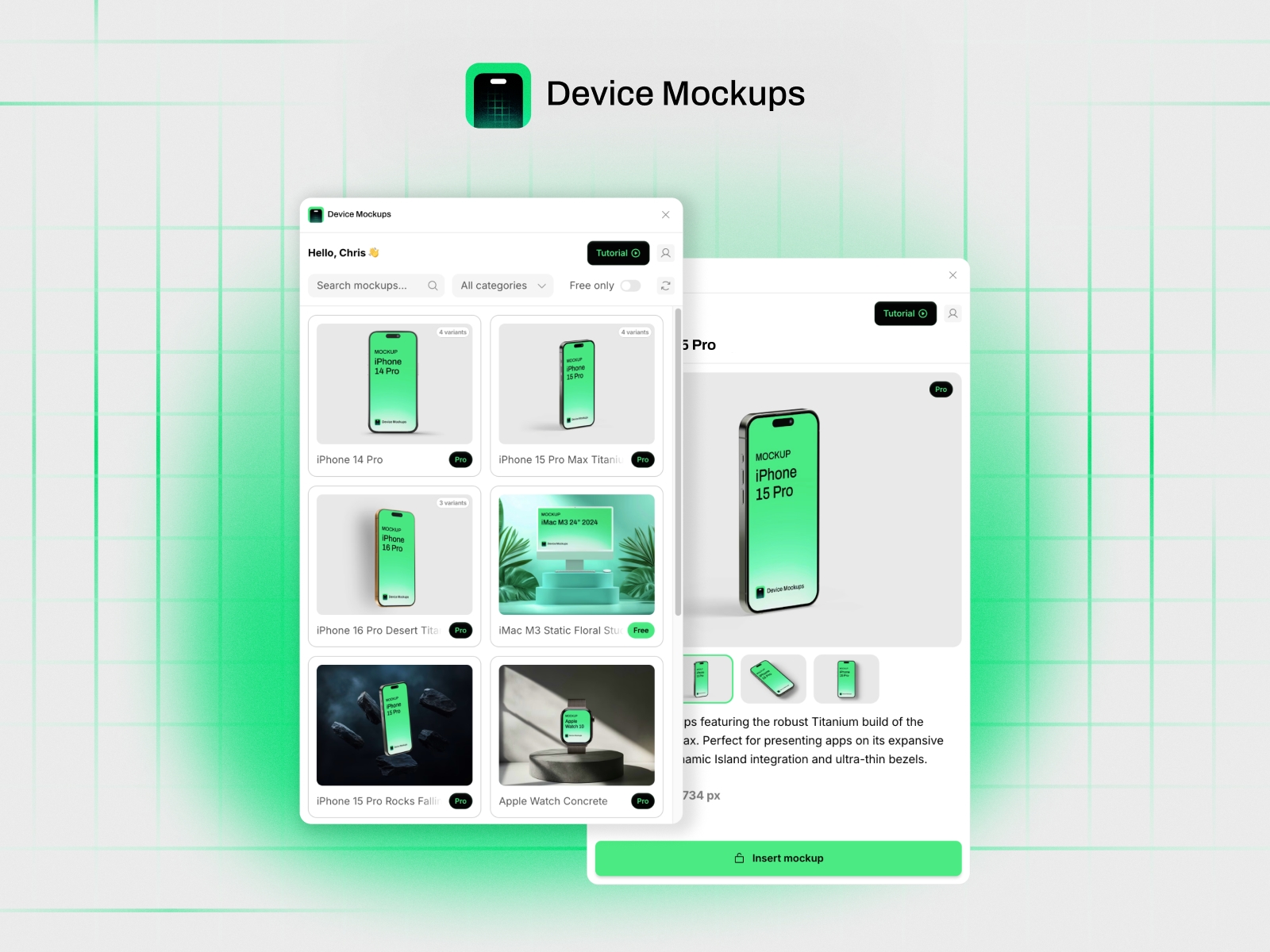 Thumbnail 1 for Device Mockups, a Framer Marketplace plugin by Interface.