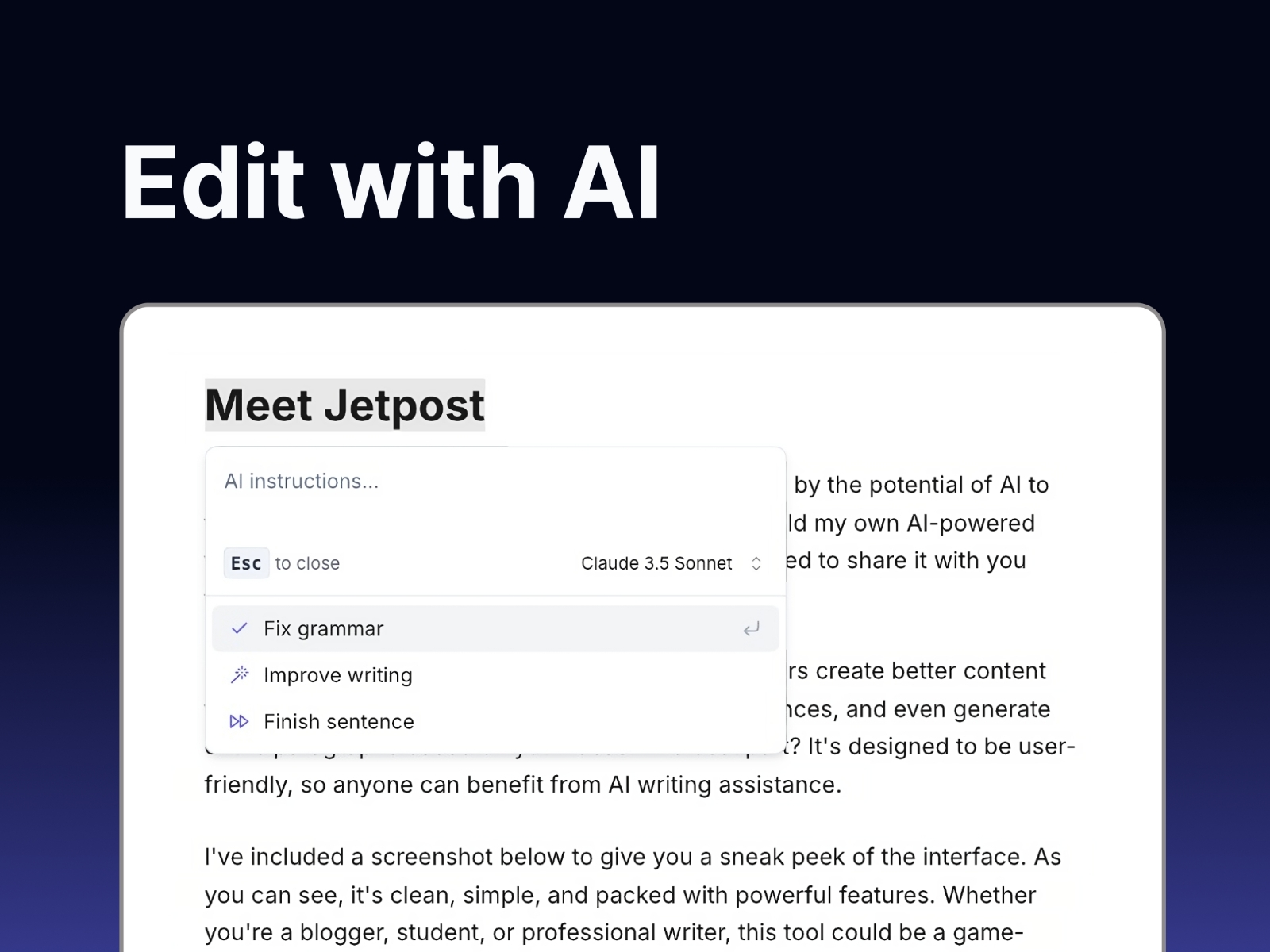 Screenshot 4 for Jetpost, a Framer Marketplace plugin by Neil Gandhi.