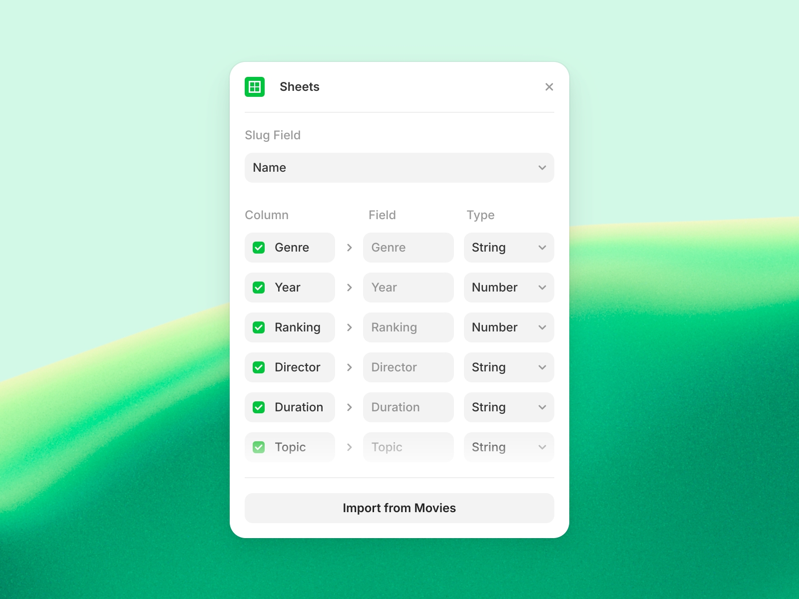 Thumbnail 2 for Google Sheets, a Framer Marketplace template by Framer.