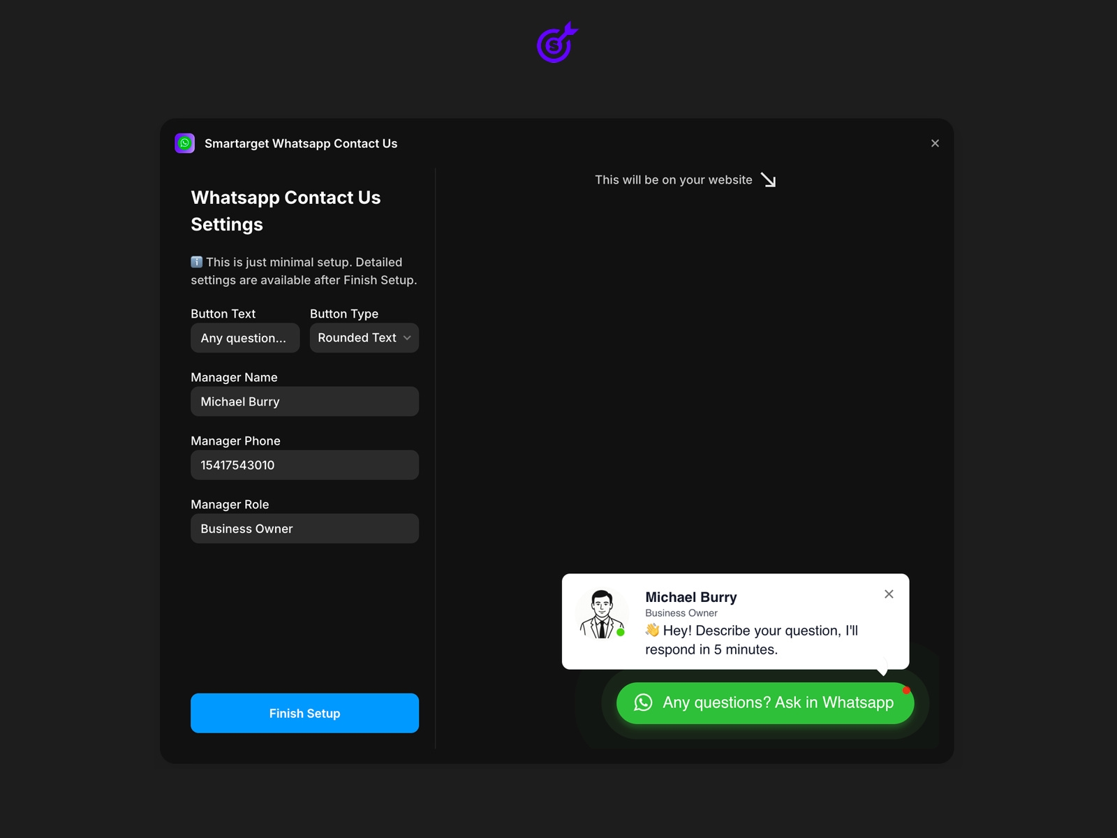 Thumbnail 2 for Smartarget Whatsapp Contact Us, a Framer Marketplace plugin by Smartarget.