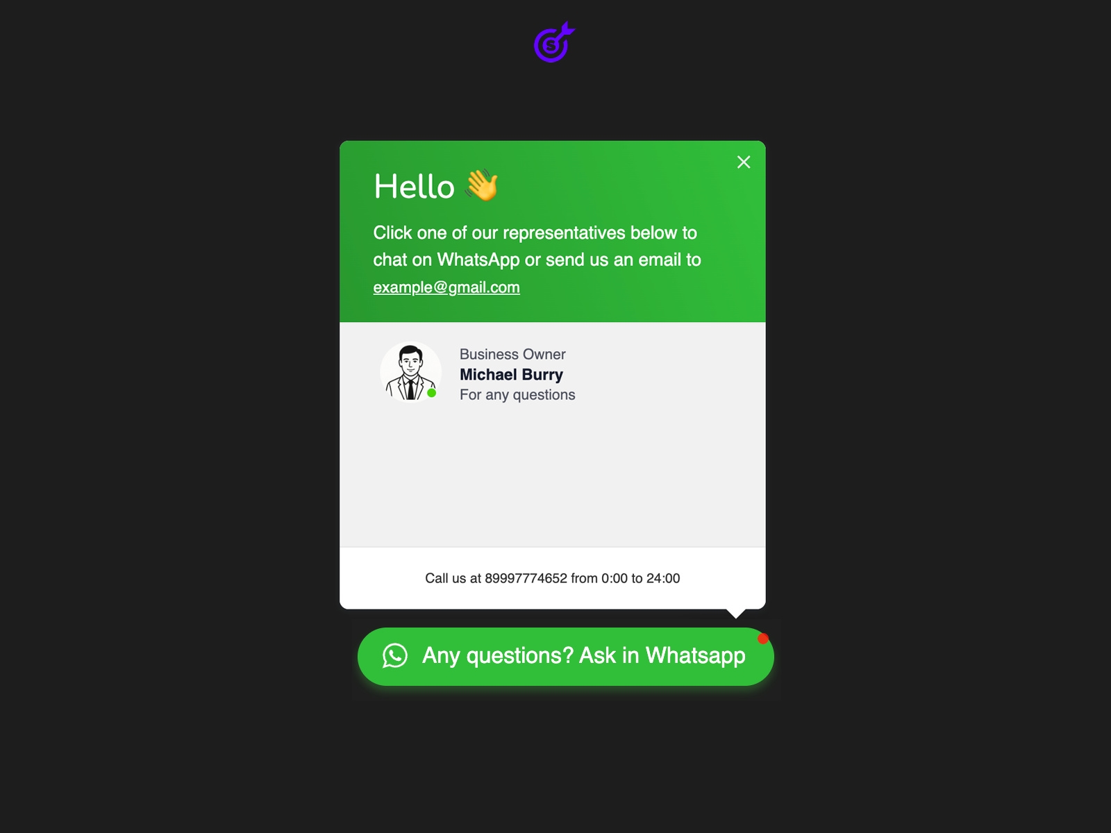 Thumbnail 1 for Smartarget Whatsapp Contact Us, a Framer Marketplace plugin by Smartarget.