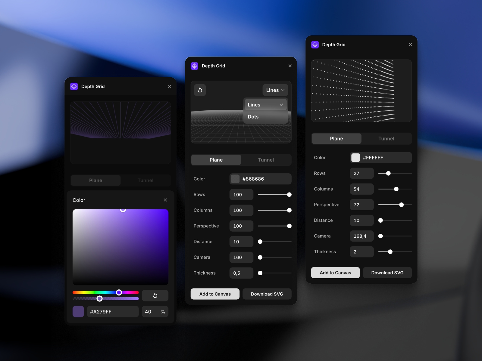 Thumbnail 1 for Depth Grid, a Framer Marketplace template by Fabian Albert.