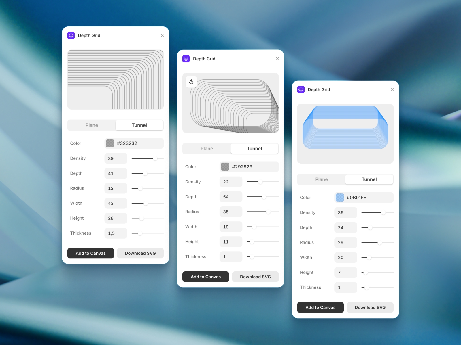 Thumbnail 2 for Depth Grid, a Framer Marketplace template by Fabian Albert.