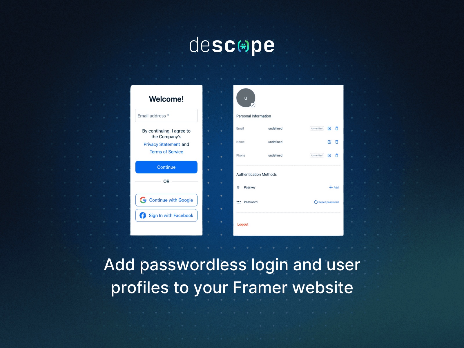 Thumbnail 2 for Descope, a Framer Marketplace template by Descope.