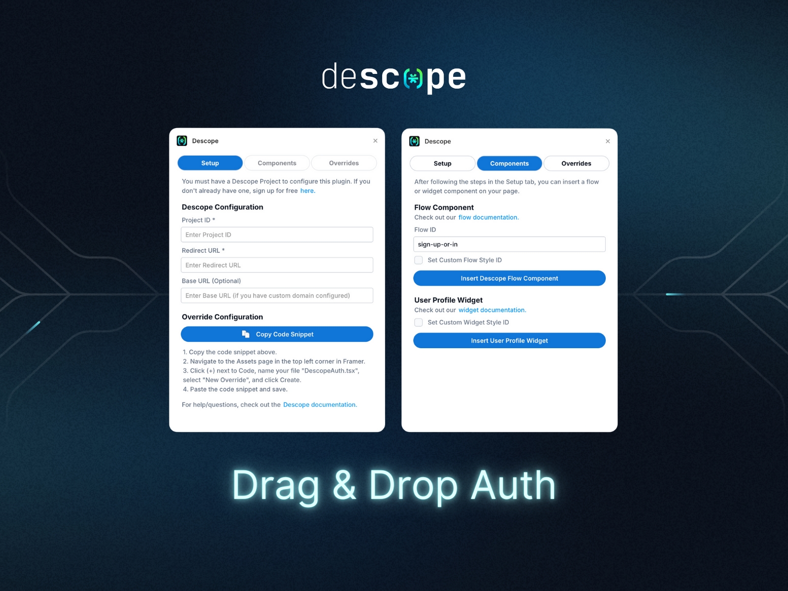 Thumbnail 1 for Descope, a Framer Marketplace template by Descope.