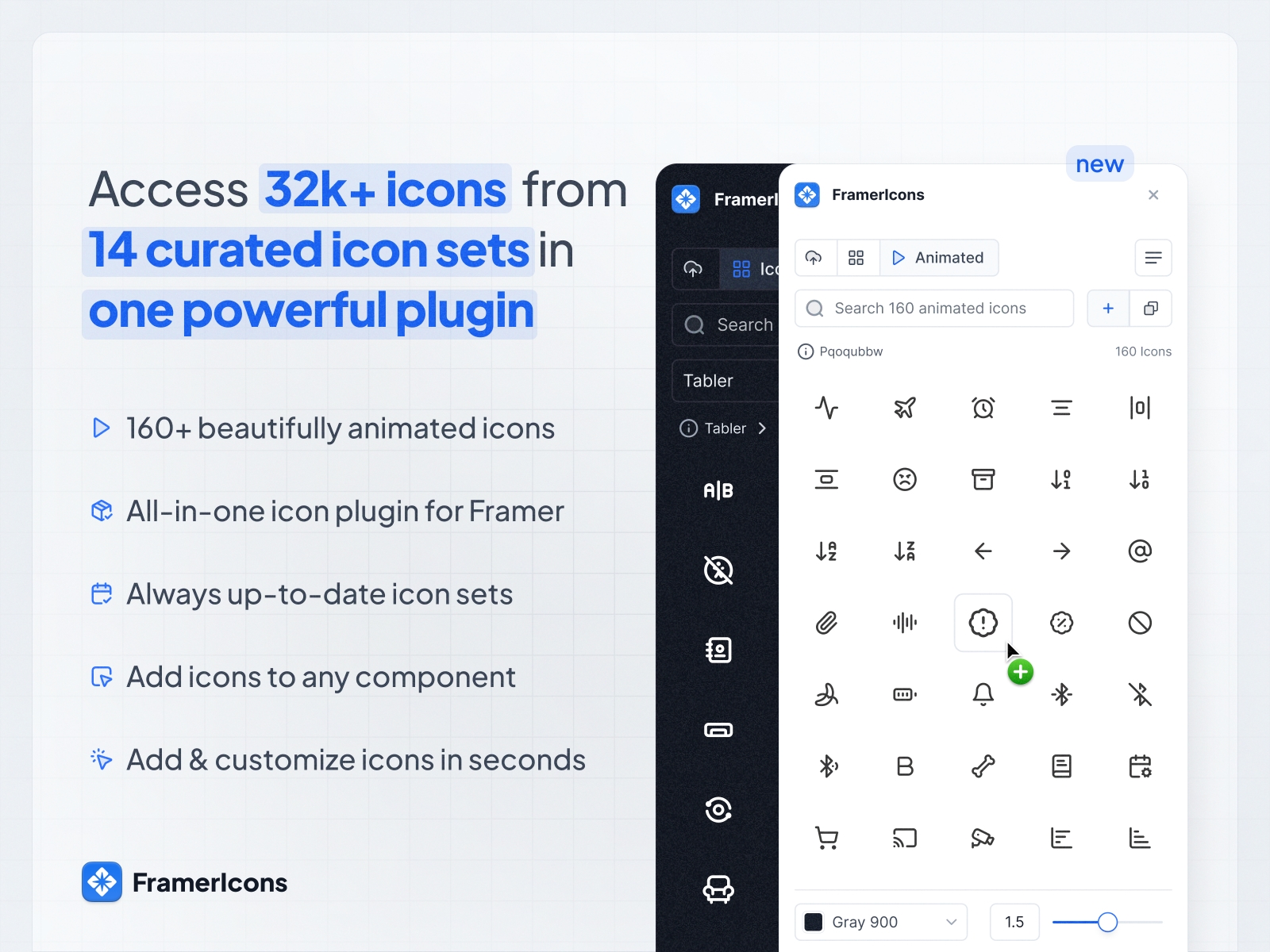Thumbnail 2 for FramerIcons, a Framer Marketplace template by FramerIcons.