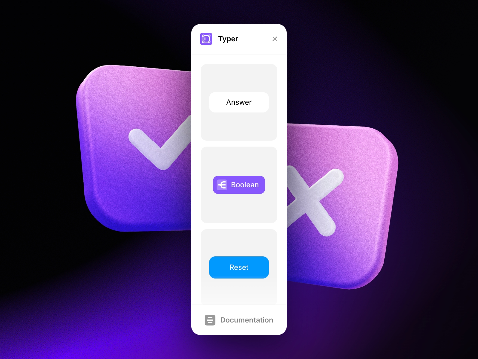 Thumbnail 2 for Typer Quiz, a Framer Marketplace plugin by Victorien .net.