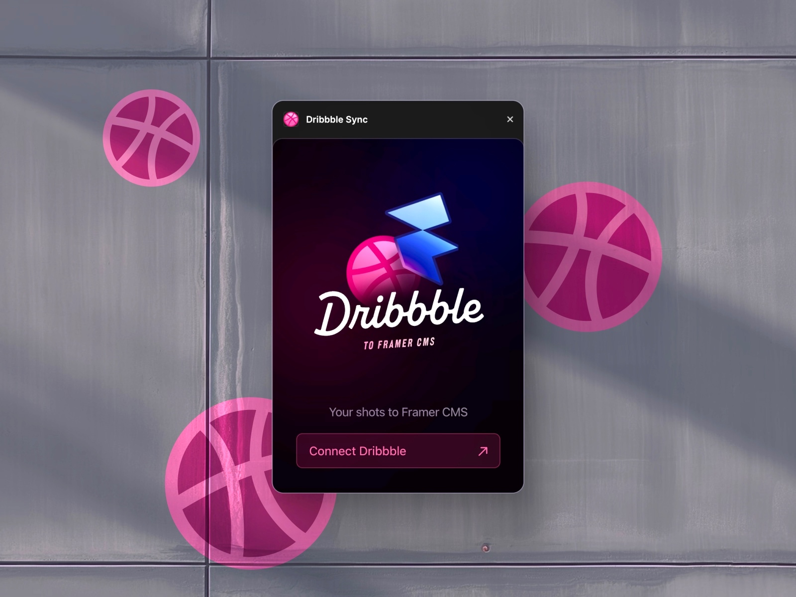 Thumbnail 1 for Dribbble Sync, a Framer Marketplace template by Voicu Apostol.