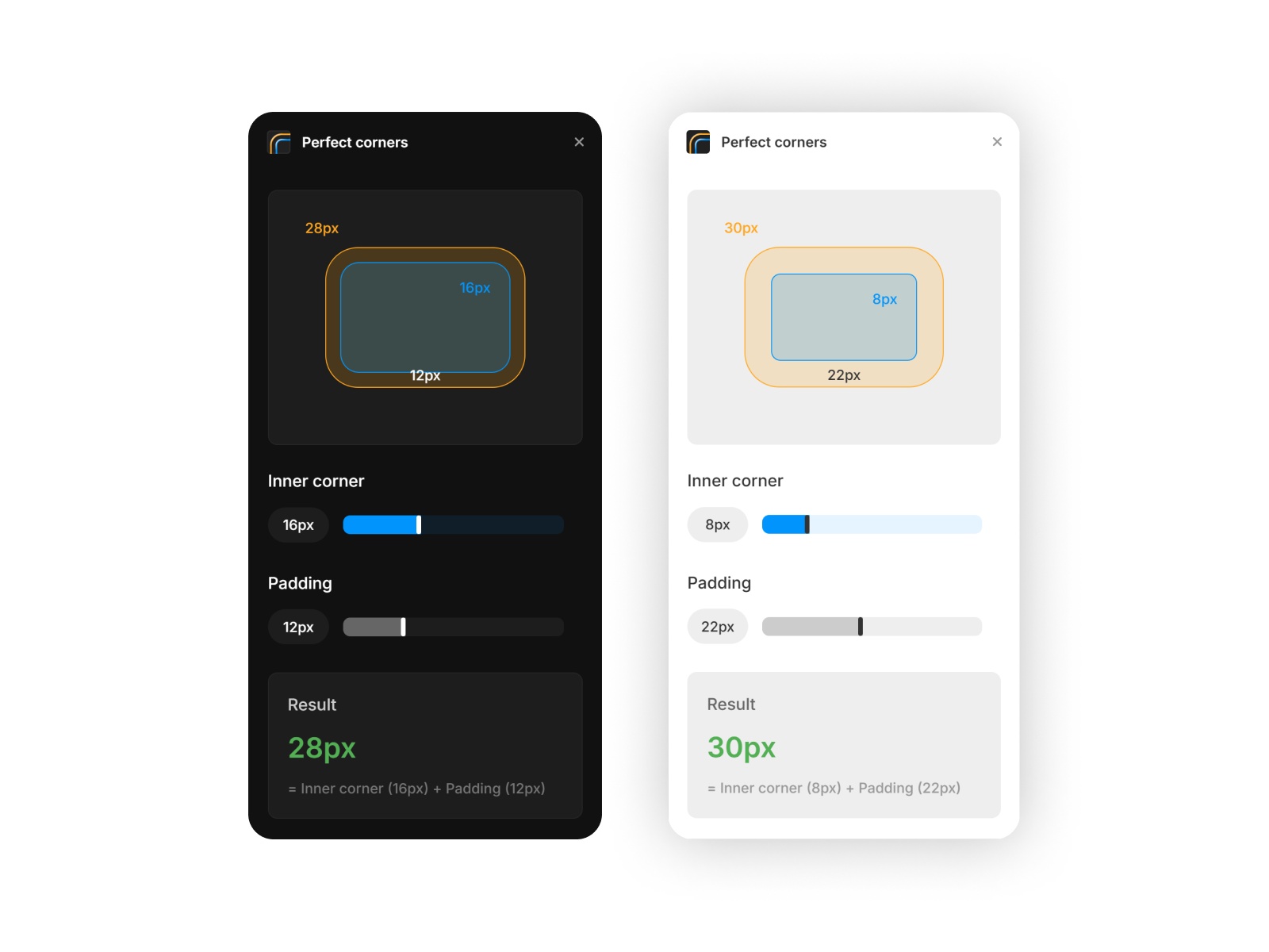 Thumbnail 2 for Perfect corners, a Framer Marketplace template by Laurens van Vliet.