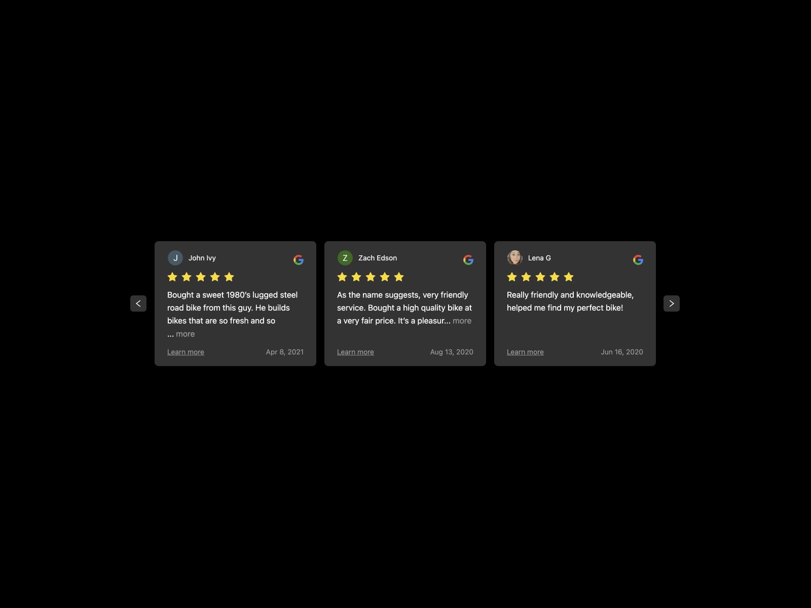 Screenshot 3 for Google Reviews, a Framer Marketplace plugin by Kirill Tereshchenko.