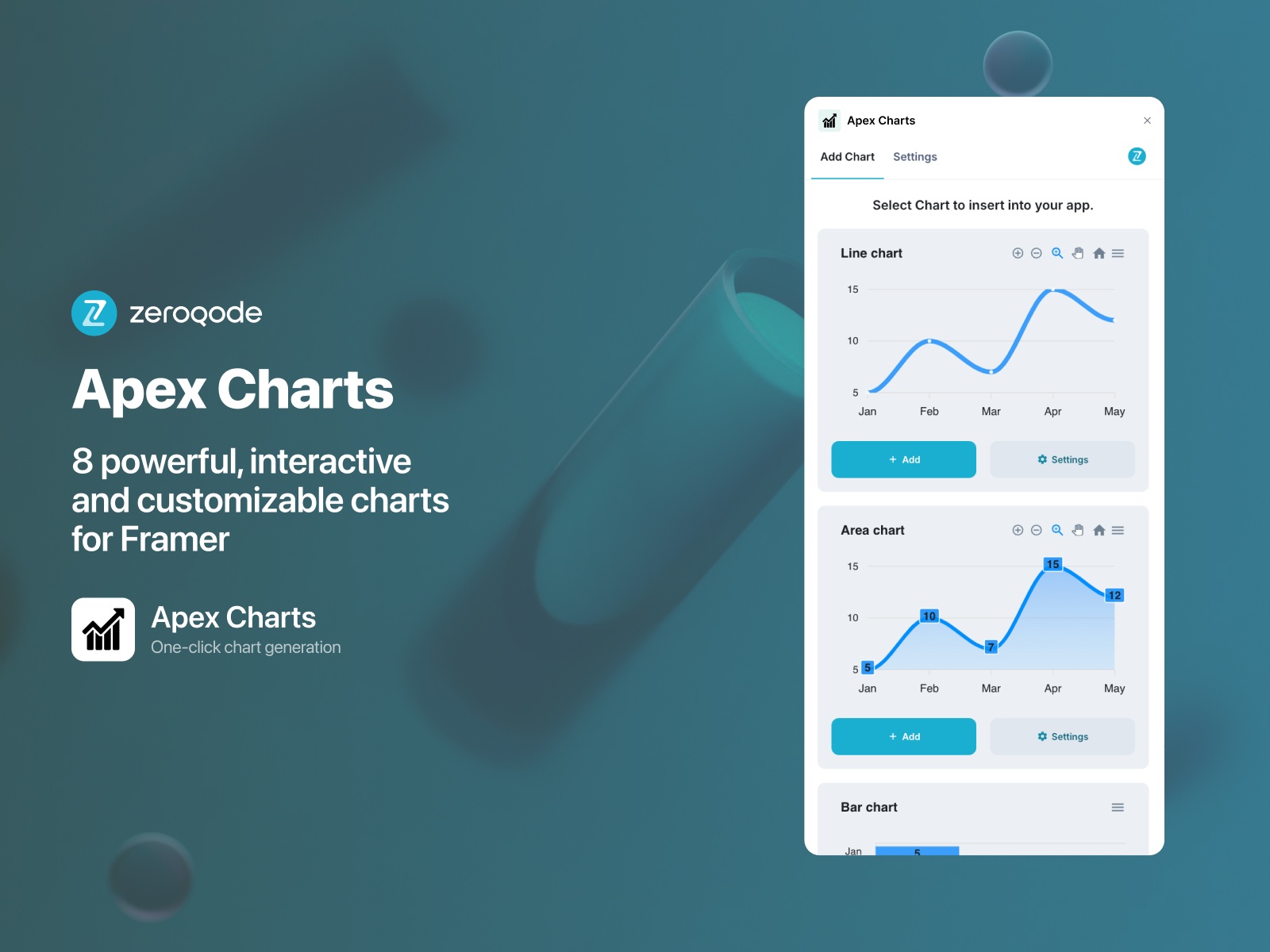 Thumbnail 1 for Apex Charts, a Framer Marketplace template by Zeroqode.