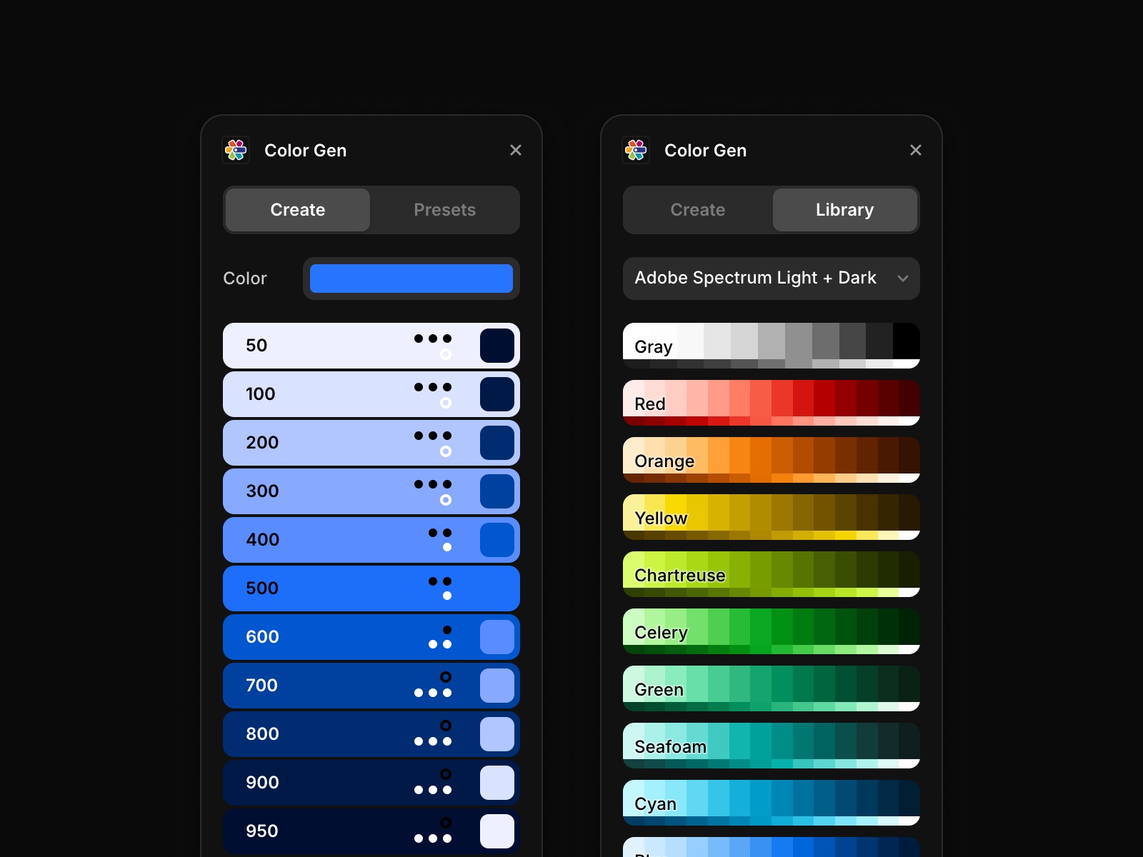 Thumbnail 2 for Color Gen, a Framer Marketplace plugin by Aframe Studio.
