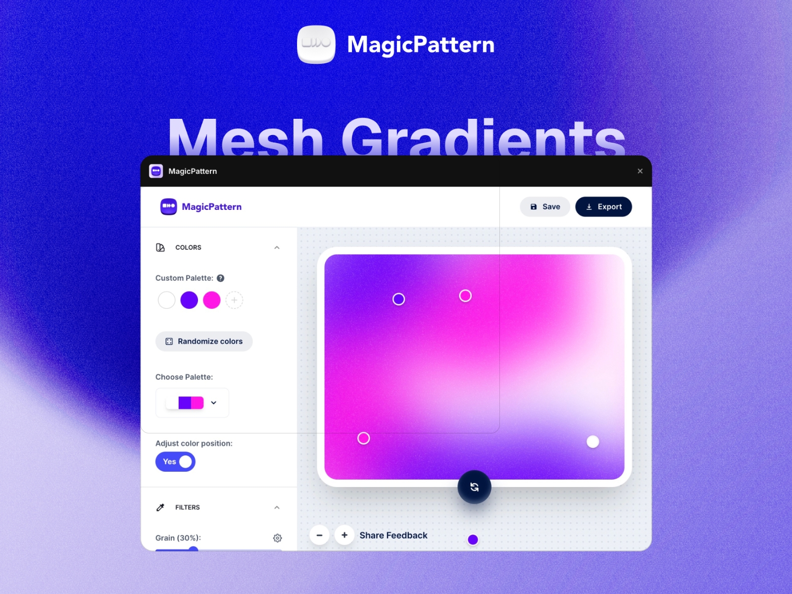 Thumbnail 2 for MagicPattern, a Framer Marketplace template by Dimitris Raptis.