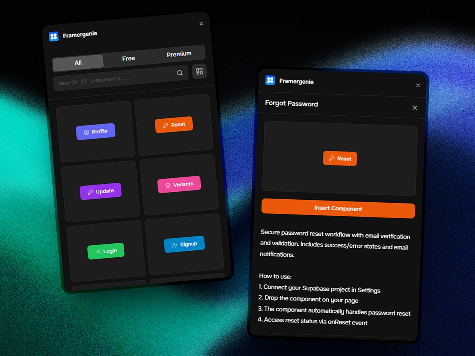 Thumbnail 1 for Framergenie, a Framer Marketplace plugin by Kayode.