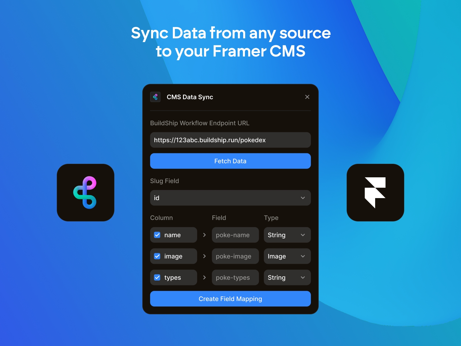 Thumbnail 1 for CMS Data Sync, a Framer Marketplace template by BuildShip.