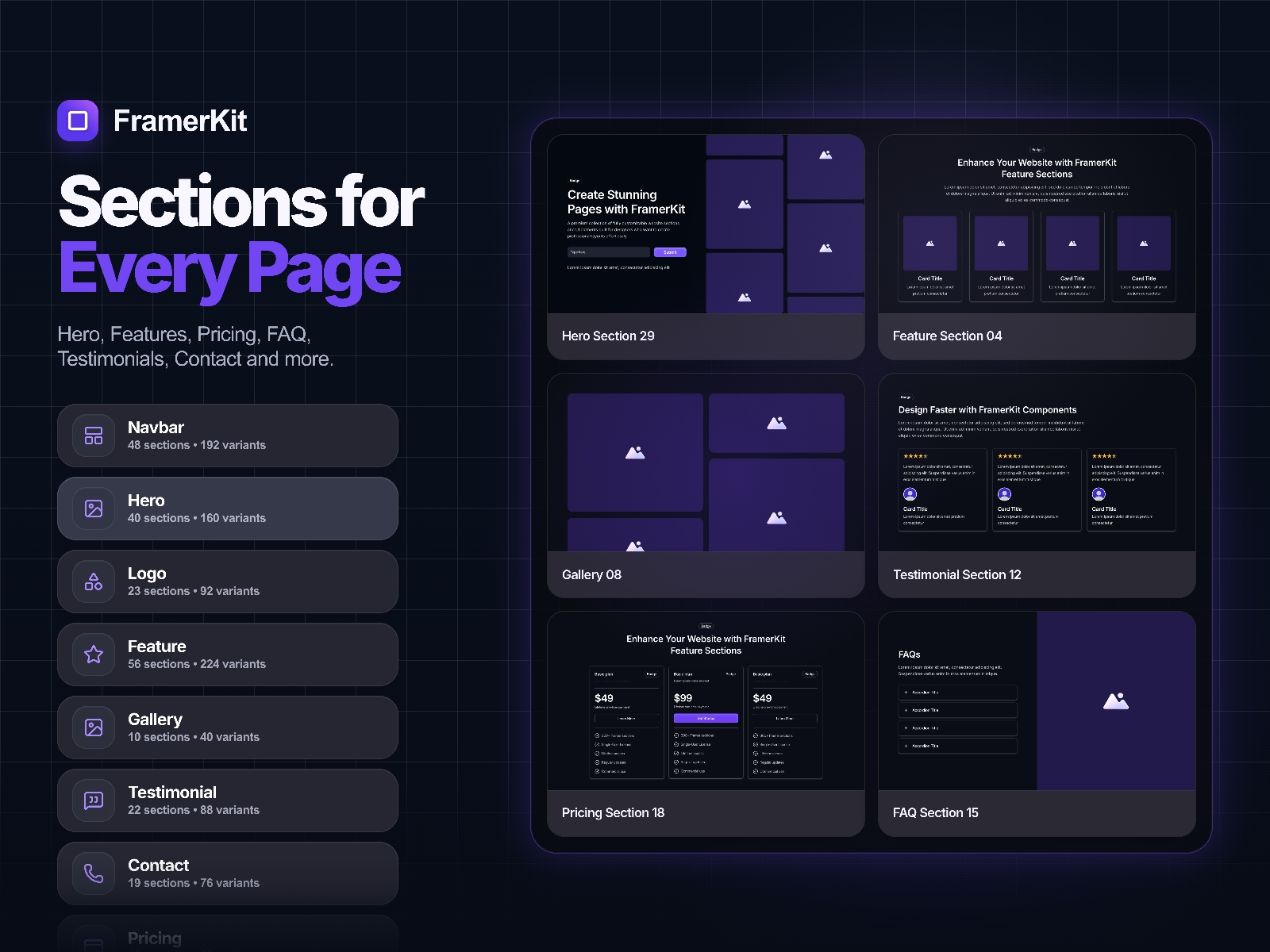 Thumbnail 2 for FramerKit, a Framer Marketplace template by Pavel  Golichenko.