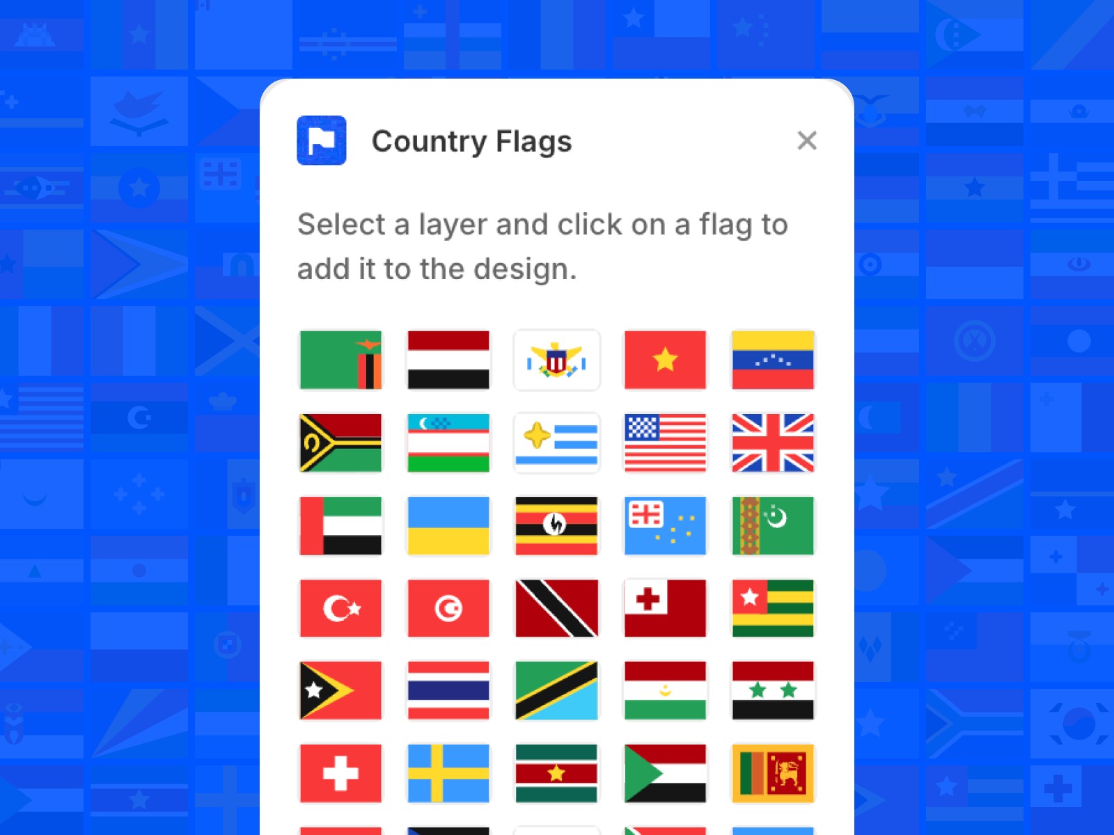 Thumbnail 2 for Country Flags, a Framer Marketplace plugin by Certified Code.