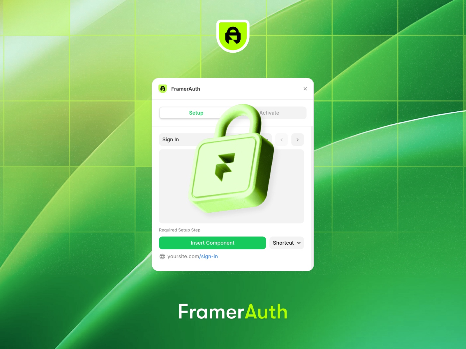 Thumbnail 1 for FramerAuth, a Framer Marketplace plugin by Danny Sapio.