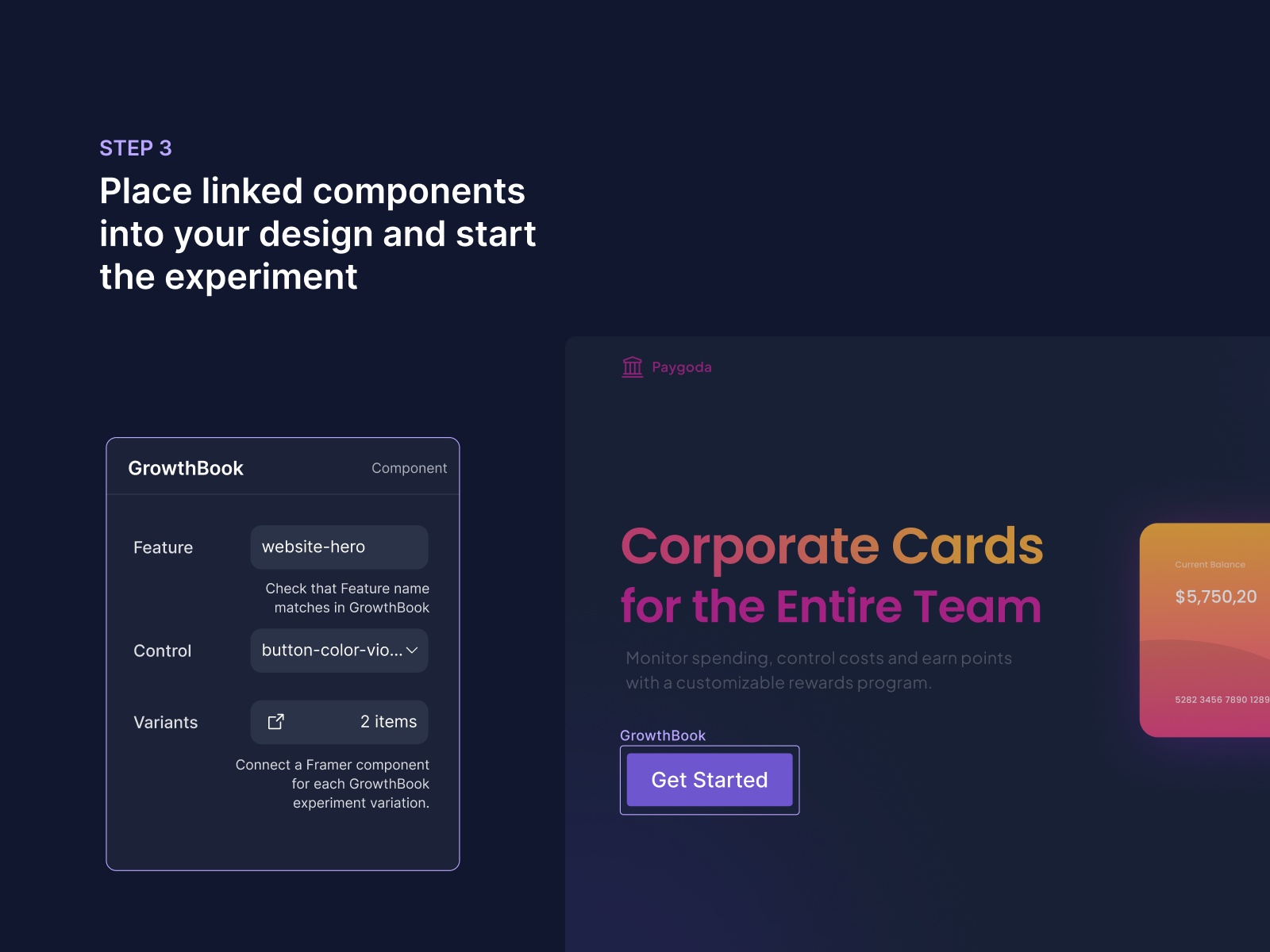 Screenshot 4 for GrowthBook, a Framer Marketplace plugin by GrowthBook.