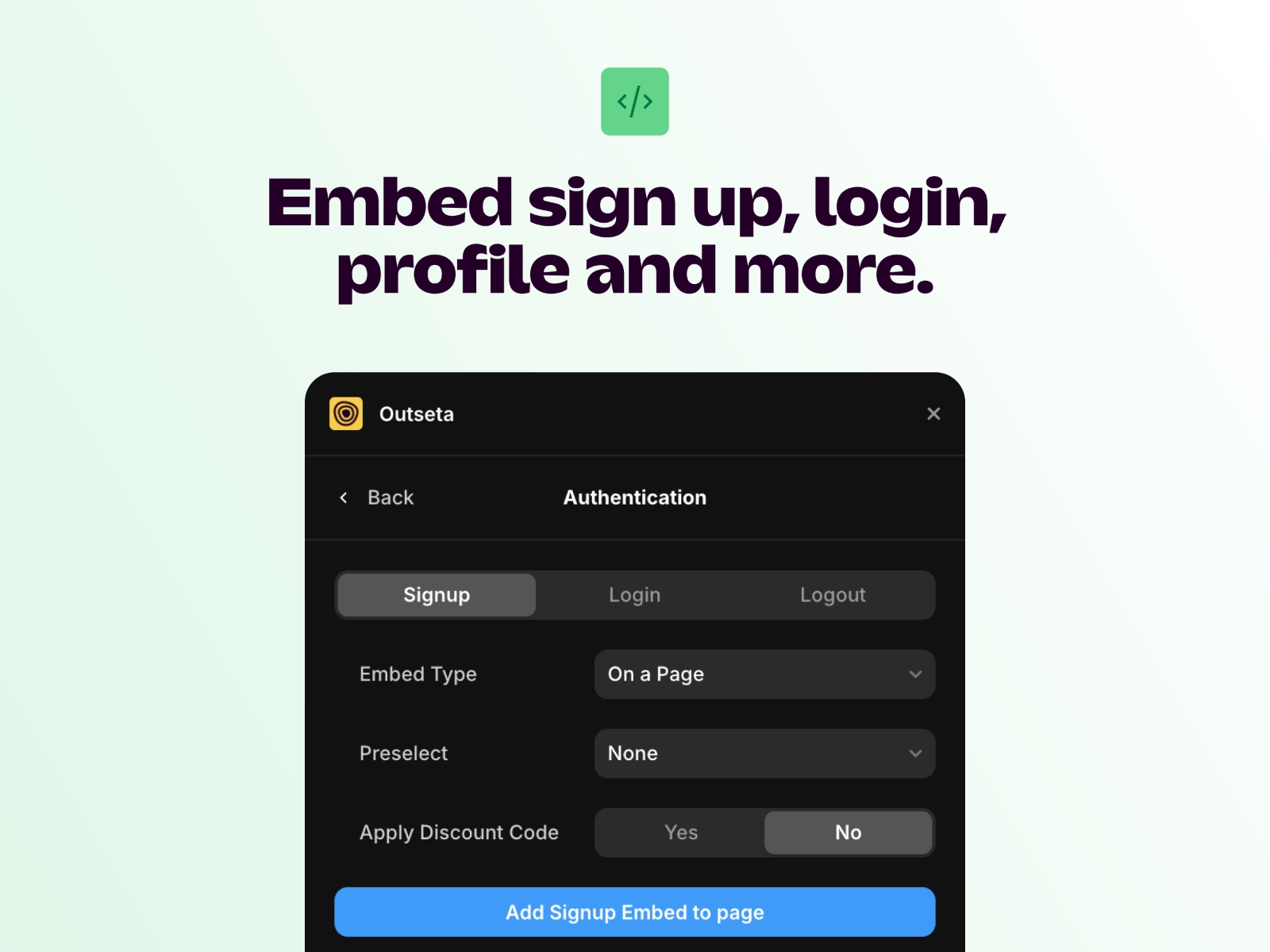 Screenshot 3 for Outseta, a Framer Marketplace plugin by Pierre Havelaar.
