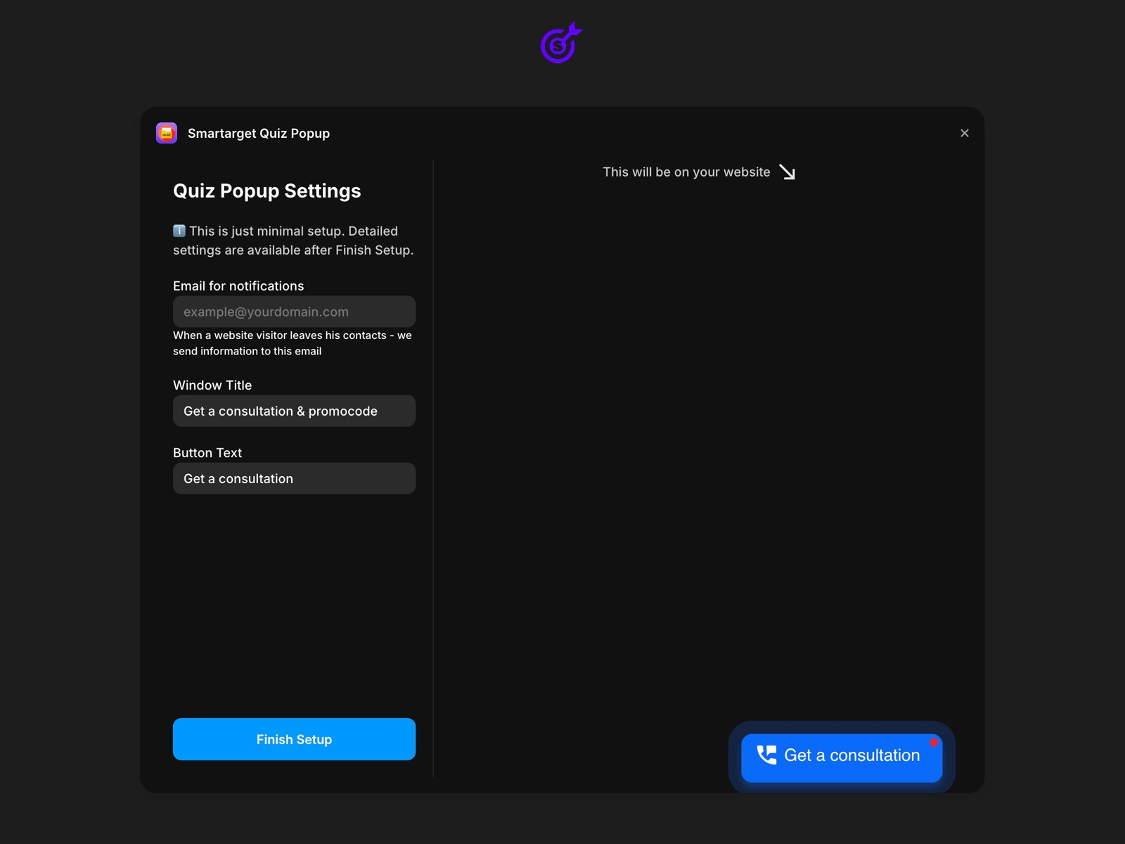 Thumbnail 2 for Smartarget Quiz Popup, a Framer Marketplace template by Smartarget.