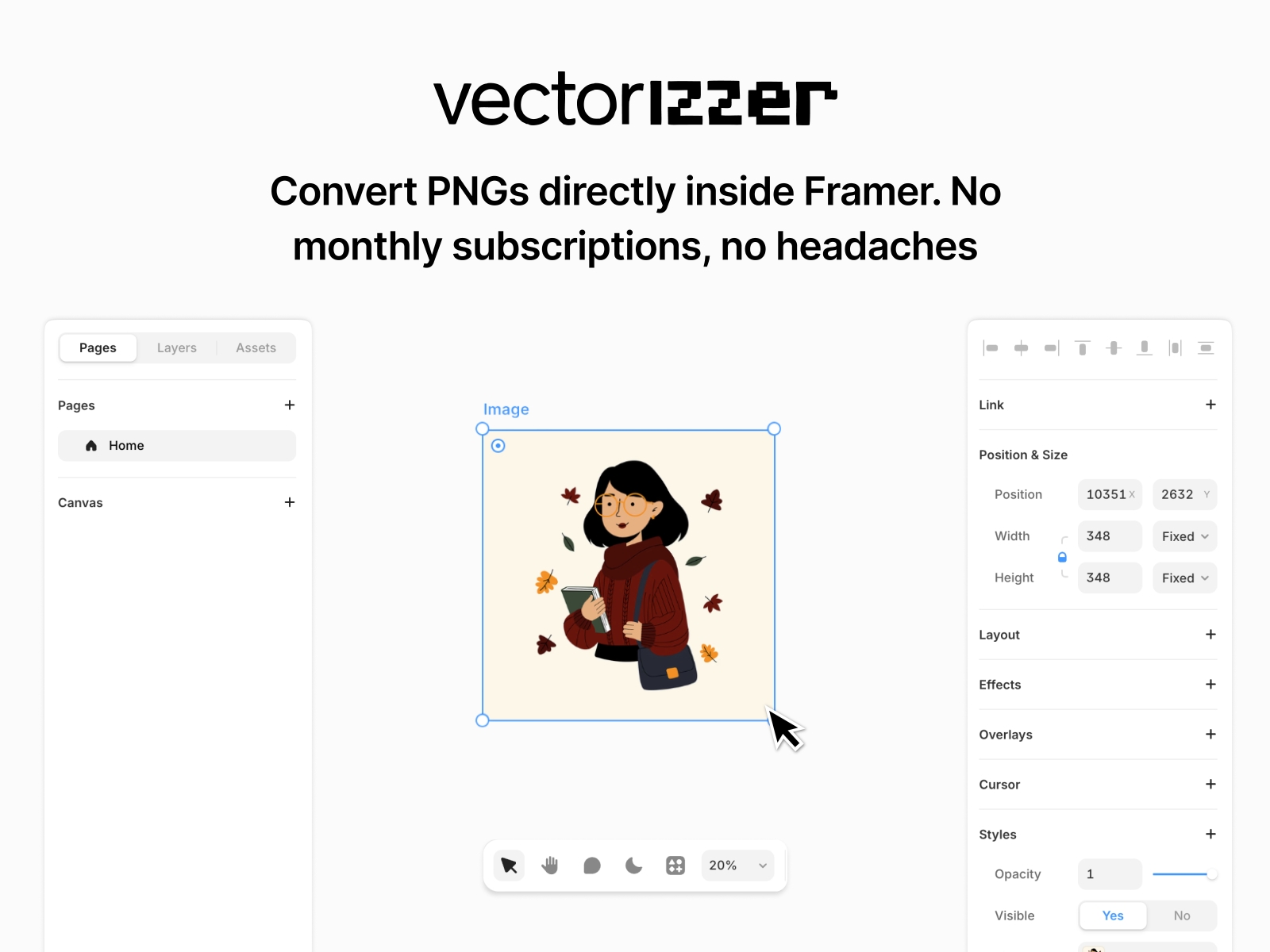 Screenshot 4 for PNG to SVG - Vectorizzer, a Framer Marketplace plugin by Nabeel.