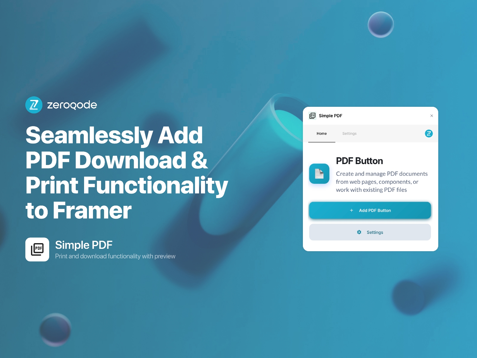 Thumbnail 1 for PDF / Page Download and Print, a Framer Marketplace template by Zeroqode.