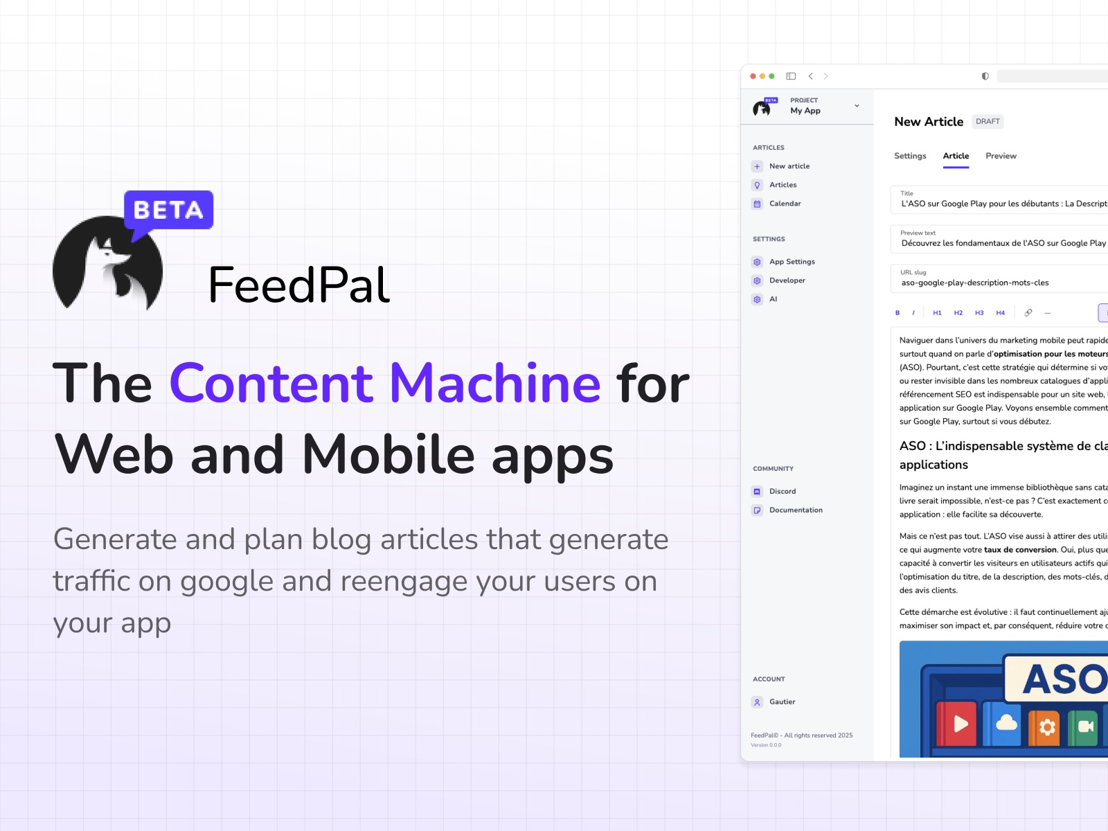 Thumbnail 1 for FeedPal, a Framer Marketplace template by Gautier Siclon.