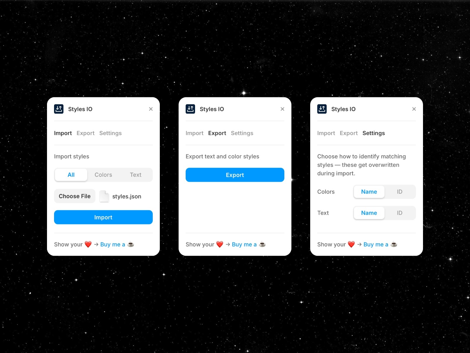 Thumbnail 1 for Styles IO, a Framer Marketplace template by Giles Perry.