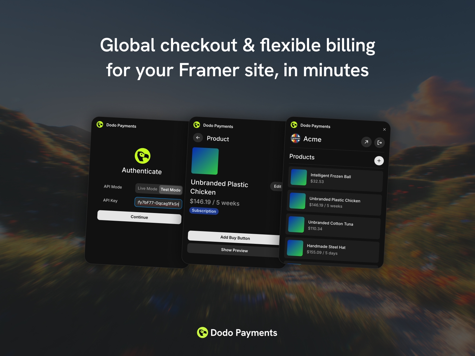 Thumbnail 1 for Dodo Payments, a Framer Marketplace template by Ayush Agarwal.