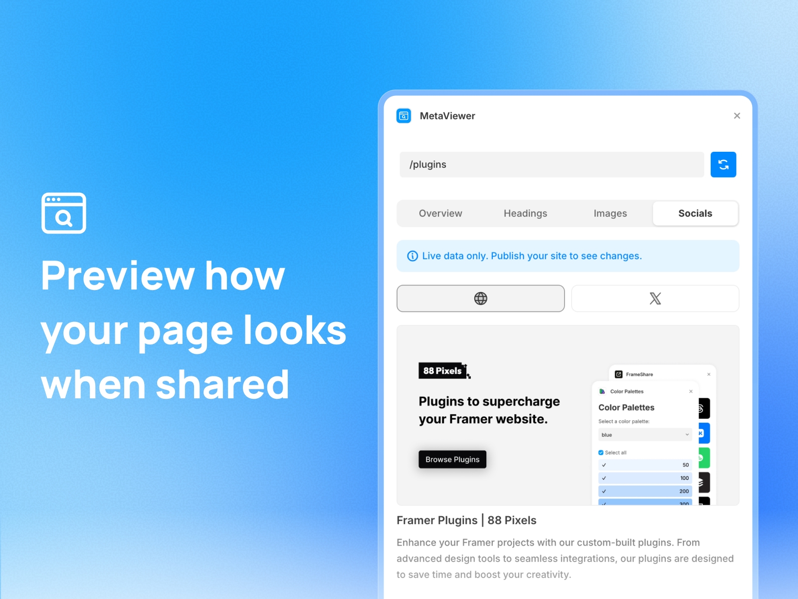Screenshot 4 for MetaViewer, a Framer Marketplace plugin by Julien Vier.