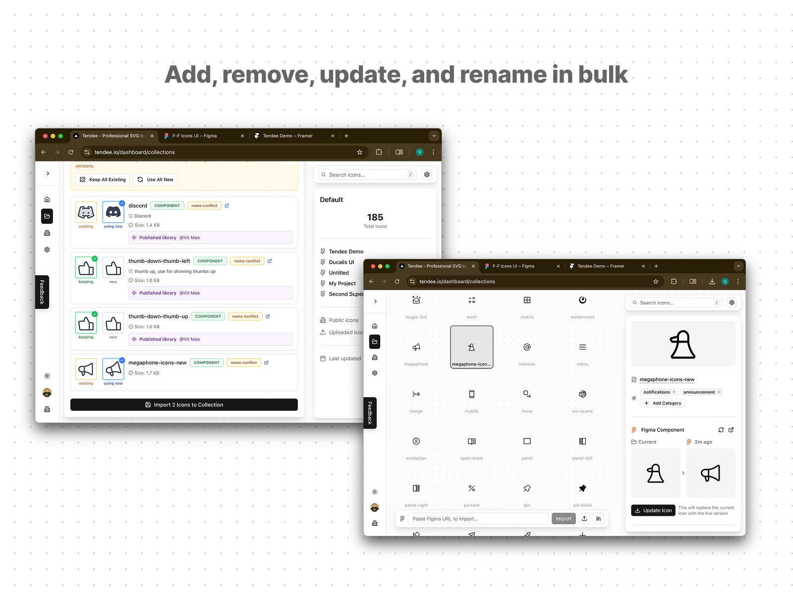 Screenshot 4 for Tendee Icons - Figma Sync, a Framer Marketplace plugin by Vit Mee.
