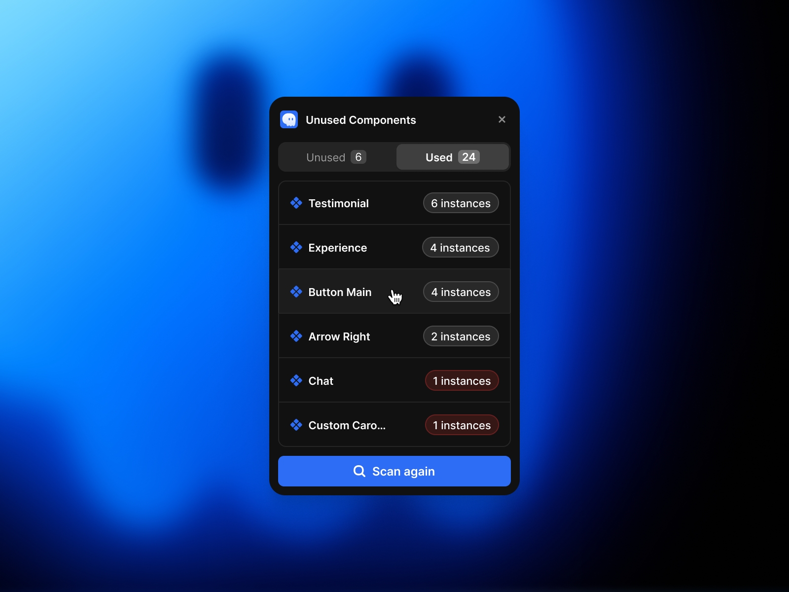 Screenshot 4 for Unused Components, a Framer Marketplace plugin by Emanuel Serbanoiu.