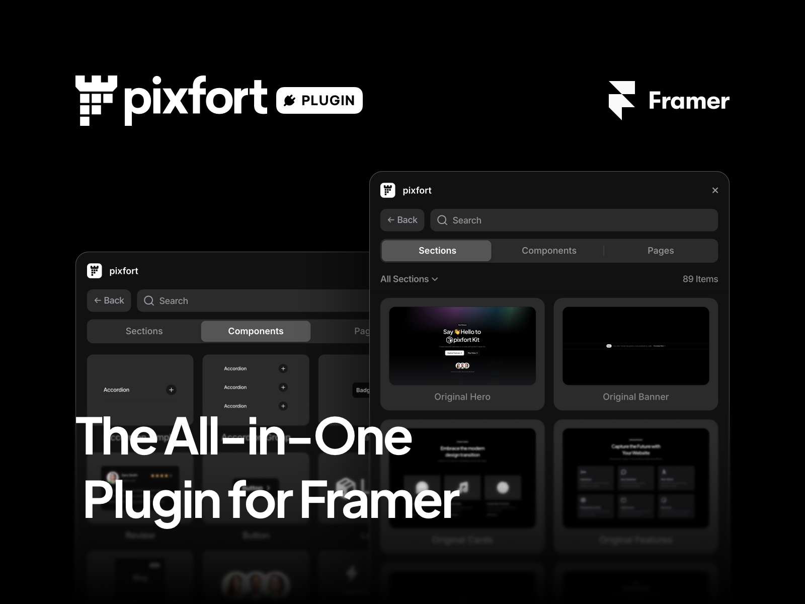 Thumbnail 1 for pixfort Plugin, a Framer Marketplace template by pixfort.