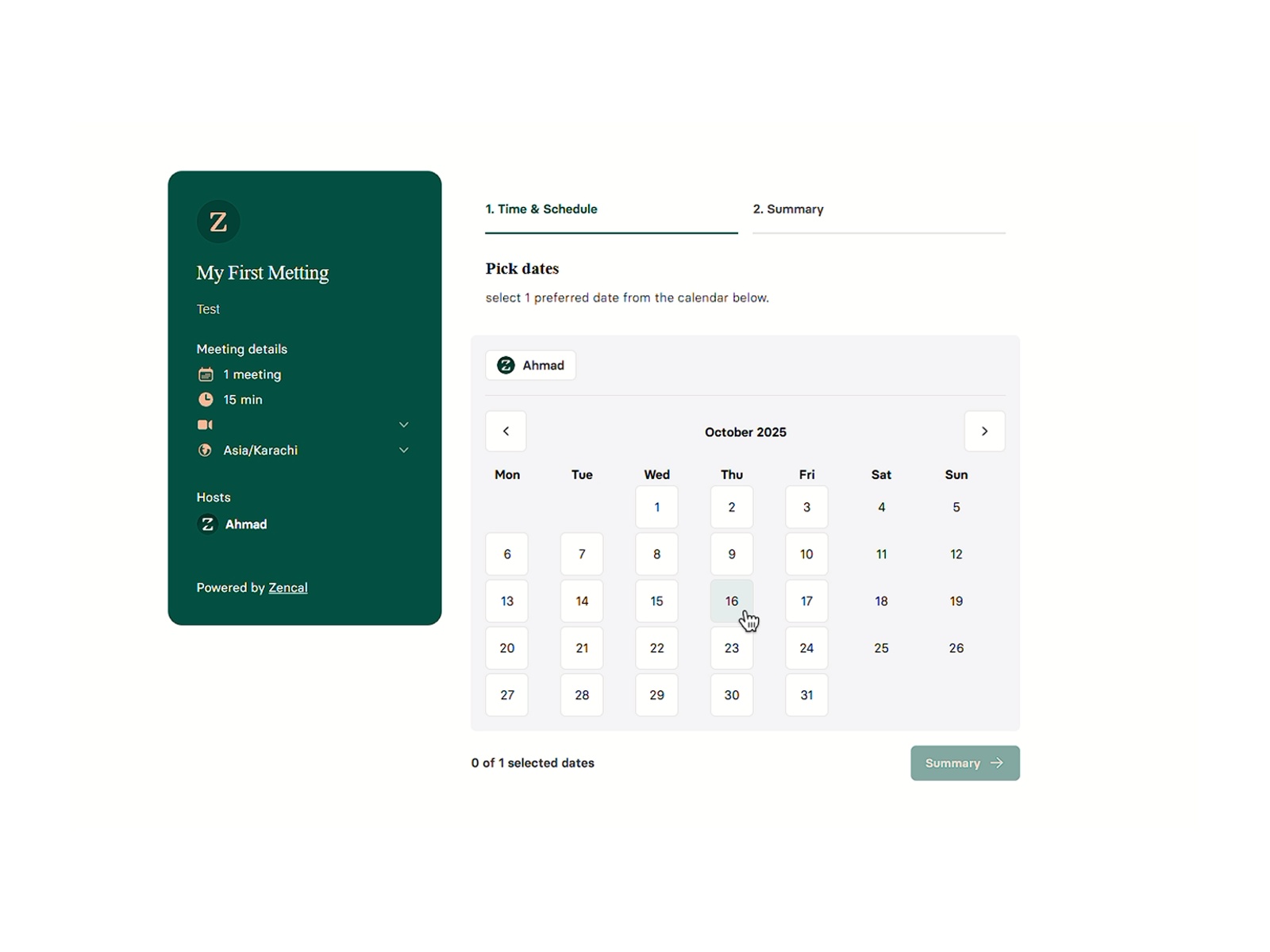 Thumbnail 1 for zencal.io, a Framer Marketplace template by Ahmad.