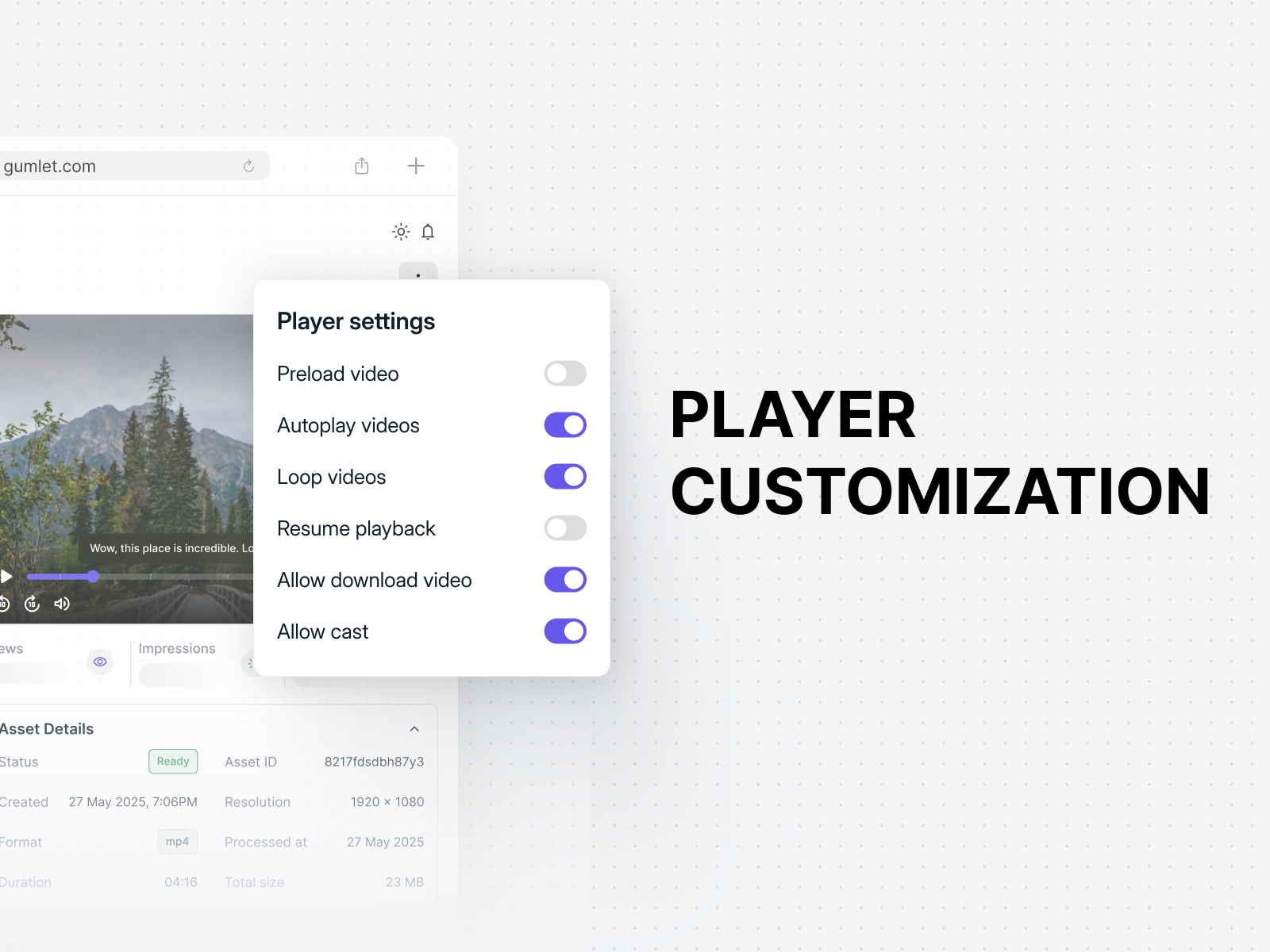 Thumbnail 2 for Gumlet Video, a Framer Marketplace template by Gumlet.