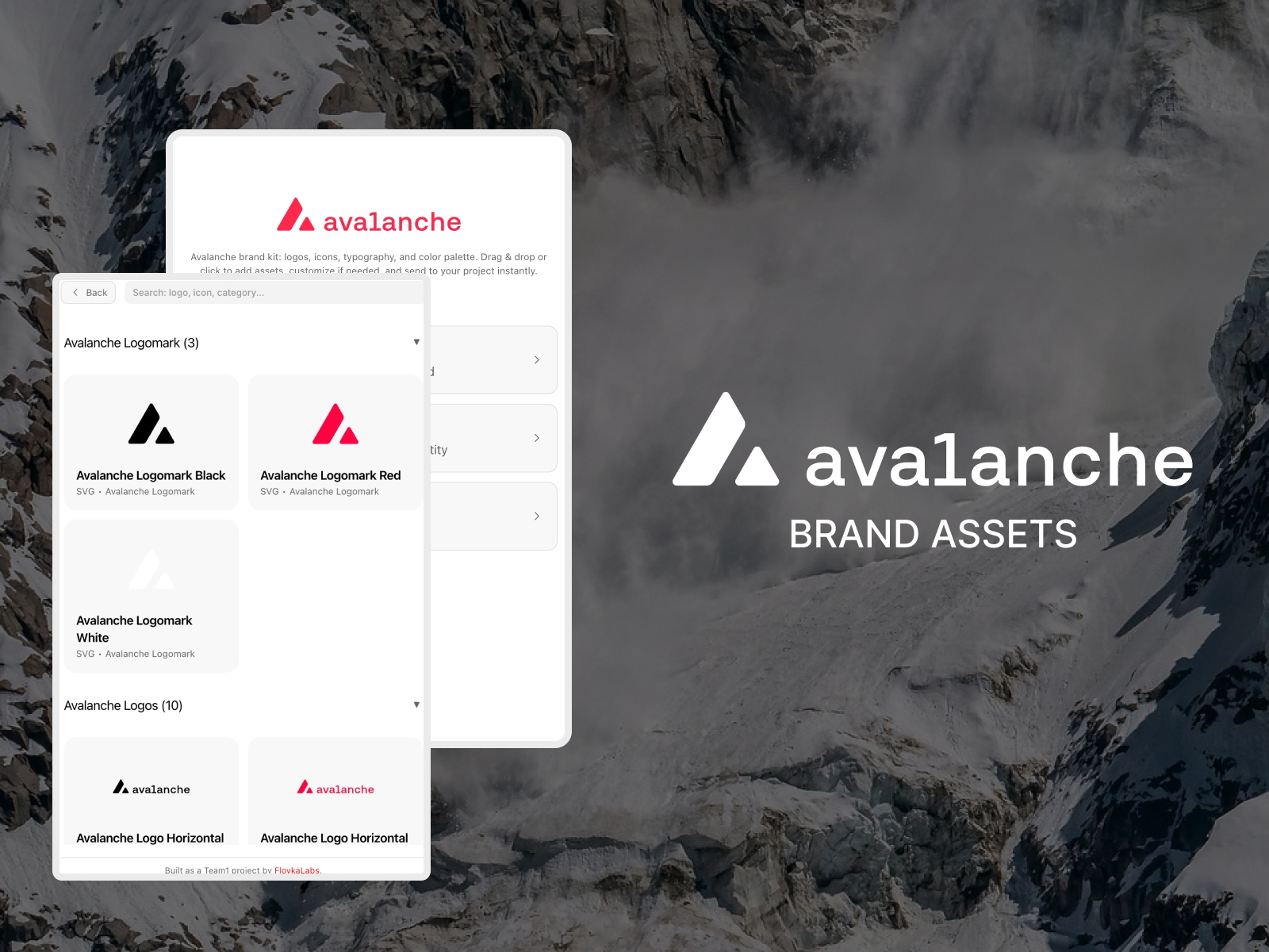 Thumbnail 1 for Avalanche Brand Assets, a Framer Marketplace template by Floyka Design Studio.